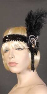 1920 Headband Black and Silver - Christina's Costumes