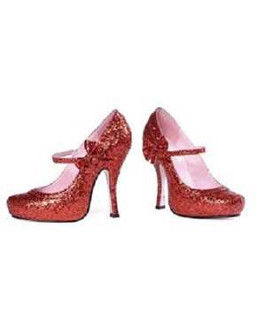 shoes red spakle high heels