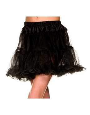 Petticoat Ruffle Trim Tulle Black