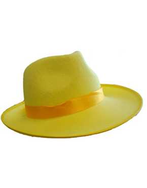 fedora hat fluro yellow