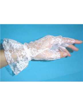 Gloves White Lace Short
