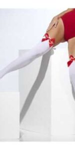 Stay Ups White With Red Bows