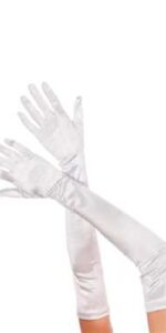 Gloves Long White Satin Lycra