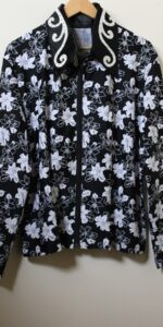 shirt black lycra white flowers