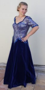 1980 blue velvet dress
